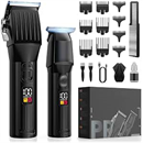 Professional Hair Clippers for Men Beard Trimmers Kit Zero Gapped Haircut Grooming Shaver Gift for Men Women Barber Kids (Black)