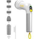 Fanttik G9 Handy Cordless Electric Spin Scrubber, MagnaStorm Motor, Dual-Speed, 5 Brush Heads, LED Display, IPX7 Waterproof, 2500mAh with Type-C Charging, for Kitchen, Sink, Tile, Stove- White