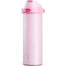 24 oz Insulated Water Bottle for Sports: Meoky Stainless Steel Water Bottle with 2-in-1 Straw and Spout Lid - Leak Proof, Cold for 24 Hours, Fits in Car Cup Holder, BPA-Free for Women Travel, Blush