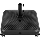Yaheetech Fillable Mobile Umbrella Base, Heavy Duty Patio Umbrella Pole Holder for Outdoor 4 Wheels, 4 Locks 2 Knobs 123lb Capacity for Deck, Poolside, Garden, Black-Faux Rattan