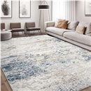 DMOYEST Area Rug Living Room Rugs - 10x14 Abstract Large Soft Indoor Washable Rug Neutral Modern Low Pile Carpet for Bedroom Dining Room Farmhouse Home Office - Beige Blue