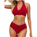 Sopliagon Women's Bikini Sets Twist Front Two Piece Swimsuit Halter Bathing Suit
