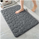 Dark Grey Bathroom Mat,Cobblestone Memory Foam Bath Mat,24"x47"
