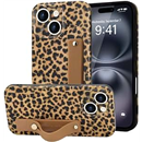 LAPOPNUT for iPhone 13 Case Cheetah Leopard Tortoise Shell with Strap,Khaki