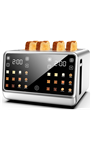 4 Slice Toaster– Dual Digital Smart TouchScreen & Independent Control Panel | Single-Slot Tech, Timer/Reheat/Defrost for Bagels, Bread | 1800W Stainless Steel, 6 Toast Types & Shade Settings