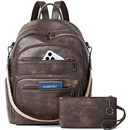 Backpack Purse for Women Laptop Backpack, Leather Travel Backpack Shoulder Bag Teacher Daypack Work Handbag 14" Laptop