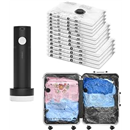 Vacuum Seal Bags for Clothing Travel and Home Storage, Travel Vacuum Bags with Electric Pump, Space Saver Compression Packing Cubes for Luggage Suitcase Bedding Blankets Clothes, 12 Combo