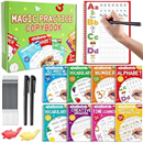 Magic Grooved Writing Practice Books for Kids 3-10, Large Reusable Handwriting Workbooks with Disappearing Ink, 3D Tracing Book Toy Gifts for Kindergarten Summer Workbook Preschool Learning Activities