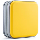 UENTIP CD Case,48 Capacity Hard Plastic Portable Travel DVD Case Protective Zipper CD Case Holder Car Storage Wallet Bag(Yellow)