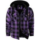 Mens Flannel Shirt Jacket Sherpa Lined Plaid Hoodie