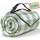 TigeJoy Extra Large Picnic Blanket Waterproof Foldable 80''x80'', Outdoor Picnic Mat Beach Blanket Sandproof for Park, Grass, Travel, Hiking, Camping Essentials, Gingham Picnic Blanket