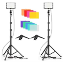 EMART 54in Video Lights Dimmable 5600K LED with Tripod Color Filters -2Pack