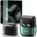 Electric Foil Shavers for Men, Mini Electric Razor, Compact Face Shaver, IPX7 Waterproof Wet Dry Cordless Razor, LED Display, USB-C Fast Rechargeable, Emerald Green