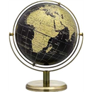 Exerz 20cm Black Gold World Globe, Rotating English Map Bronze Stand