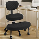 AreShark Cross Legged Office Chair with Wheels, Wide Criss Cross Kneeling Home Office Desk Chairs with Back Support, Ergonomic Adjustable Height ADHD Stool with Rotating Footrest for Yoga Meditation