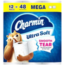 Charmin Ultra Soft Toilet Paper, 12 Mega Rolls = 24 Regular Rolls, 2-ply Bath Tissue