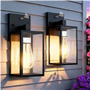 2-Pack Dusk to Dawn Outdoor Wall Light, Matte Black Porch Light