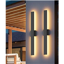 Aipsun 2 Packs Outdoor Wall Sconce, 3000K 4000K 6000K, 31.5in Modern Black Exterior Light, Long LED Linear Wall Light Outside Lighting for Entrance, Hallway, Garage, Porch(3CCT)