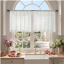 NICETOWN White Kitchen Semi Sheer Tiers 52 Wide Half Window for Bathroom, Leaf Lace Vintage Curtains Rideaux Voilage Privacy Light Filtering Romantic for Decor, 24 Inch Long, Rod Pocket, 2 Panels