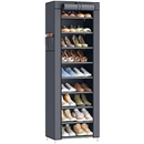 SONGMICS 10-Tier Shoe Rack with Cover, Shoe Storage Cabinet for 20 Pairs