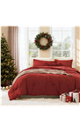 WRENSONGE Full Size Comforter Sets - 3 Pieces Bright Red Comforter Prewashed Soft Lightweight for All Seasons, Fluffy Down Alternative Comforter Full Size with 2 Pillow Shams