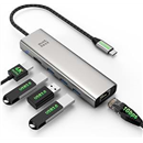 Minthouz 6-in-1 USB C Hub, 4K@60Hz HDMI, 100W PD Charging, 5Gbps USB-A Ports, 1000Mbps Ethernet, Compatible with MacBook Neo, M1/M2/M3, Surface, HP, Lenovo Laptops