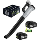 Leaf Blower Cordless, 2 x 4Ah Battery and Charger,530CFM, 35-260Min Runtime