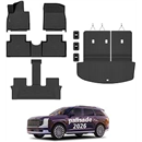 All Weather Car Floor Mats Cargo Liner with Backrest Mat for 2026 Hyundai Palisade 7 Seater (Only Fit Fuel), TPE Rubber Liners Full Set Automotive Mats for 2026 Hyundai Palisade Accessories