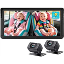 Dual Baby Car Camera for 2-Kids: 6.9'' HD Split Screen with Auto Brightness 1080P Backseat Camera for Twins Infrared Night Vision - 360°Adjustable USB Easy Setup Ideal for SUVs Minivans
