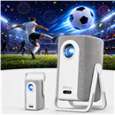 [Short Throw/1500ANSI/Built in Apps] 4K Outdoor Projector with WiFi and Bluetooth, Auto Focus Projector with Dual-Mode Stand, Smart Portable Proyector with Netflix/YouTube/PrimeVideo & Dolby