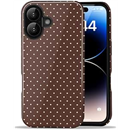 for iPhone 16 Plus Cute Polka Dot Phone Case, Brown