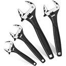 WORKPRO 4-Piece Adjustable Wrench Set, 6"-12", Cr-V Steel, Black Oxide | SAE & Metric Scales, Precision Jaw, Smooth Adjustment for DIY, Auto Repair, Plumbing and Home Repairs