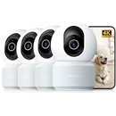 Anona 4K UHD Indoor Camera, Pet/Dog/Baby Security Camera with Phone App, 360°Pan-Tilt, 2.4G/5G Dual-Band Wi-Fi 6, Auto-Tracking, Person/Pet/Baby Crying Detection, Privacy Mode, Two-Way Audio, 4 Pack