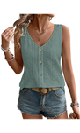 WIHOLL Womens Tank Tops Loose Casual Summer Tops Eyelet V Neck Basic Sleeveless Shirts Trendy 2026