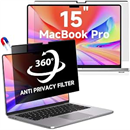 360° Magnetic MacBook Air 15 Inch Privacy Screen(2023-2025, M2, M3, M4), Removable Anti Glare Blue Light Macbook Pro Screen Protector, Anti Spy and Easy Install Shield