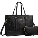 LOVEVOOK Laptop Tote Bag for Women,15.6 Inch Vintage Laptop Bag with Clutch Purse,Large Capacity Leather Work Bag, Computer Bag Office Business Briefcase, Casual Handbag for Travel College Teacher