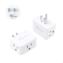 Outlet Extender 2 Pack, ETL Listed, Multi Outlet Wall Plug Extender with 3 Outlets, 3 Way Plug Extension Outlet Splitter, Cruise Ship Essentials, Easy to Pack for Travel, Business Trips, White