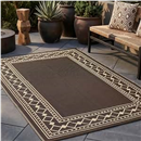 Garvee Outdoor Patio Rug 5x8 for Camping Modern Diamond Bordered Carpets for Backyard Contemporary Plastic Brown Picnic Rug Double-Sided Washable Non-Slip Portable Outdoor Rug for RV Beach Garden