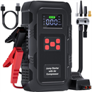 5000A Jump Starter with Air Compressor, Portable Car Battery Jump Starter with 150 PSI Tire Inflator for Up to 10.0L Gas and 8.0L Diesel Engines, 12V Jump Box Battery Charger Booster(Red)