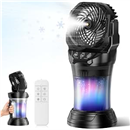 Misting Fans for Outside, Portable Mister Fan with 30000mAh Battery & Remote, 2L Tank & 4 Speeds Mist Modes, Extreme Heat Relief for Camping Patio Garden Backyard Tailgate Parties