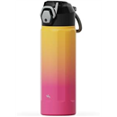Konokyo FLOWPLAY 18oz Locking Push-Button Water Bottle with Silicone Spout,Leak-Proof,18/8 Stainless Steel Double-Wall Vacuum Insulated for Sports and Travel,BPA-Free,Rainbow