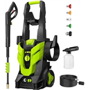 Pressure Washer, Power Washer with 4 Quick Connect Nozzles 1 Foam Cannon, High Pressure Cleaning Machine for Cars/Fences/Driveways/Patios/Farms/Home Cleaning(Bright Green)