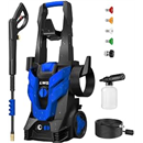 Pressure Washer, Power Washer with 4 Quick Connect Nozzles 1 Foam Cannon, High Pressure Cleaning Machine for Cars/Fences/Driveways/Patios/Farms/Home Cleaning(Light Blue)