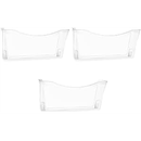 EASEPRES 3 Pack Clear Single Pocket Hanging File Organizer, Plastic Wall Mount Paper Mails Magazines Holder, Mounted Folder Bins for Office School and Home, 13.85x3.14x6.88 inches