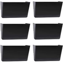 EASEPRES 6 Pack Black Plastic Single Pocket Hanging File Organizer, Wall Mount Paper Mails Magazines Holder, Mounted Folder Bins for Office School and Home, 12.99x4.13x7.48 inches