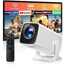 Mini Projector with 4K Support, Portable Projector with Electric Focus & Keystone, 270° Rotatable Stand, Short Throw Home & Outdoor Movie Projector Compatible with TV Stick, Phone & Laptop