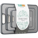 Titanium Cutting Board, Double Sided Food Grade Kitchen Cutting Board, Pure Titanium/PP, Easy to Clean [18”×12.5” + 15.5”×10.5” + 12”×8.5”]