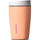 Owala SmoothSip Slider Insulated Stainless Steel Coffee Tumbler, Reusable Iced Coffee Cup, Hot Coffee Travel Mug, BPA Free 12 oz, Peachy Keen