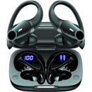 Active Noise Cancelling Ear Buds Wireless Bluetooth Headphones 80H Playtime Display Charging Case 50dB ANC Over Ear Hooks Earbuds with Hi-Res Sound & Clear Calls for Sports Running Gym Workout Black