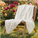 Throw Blanket for Couch Ivory 3D Bubble Fleece Soft Lightweight Fuzzy Cozy Blankets for Sofa, Women, Girls, All Season Use (Ivory Bubble,Throw(50"x60"))